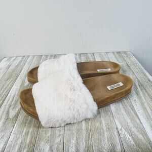 Haven Well Within Fuzzy Slippers White Soft Suede Comfortable Size 9